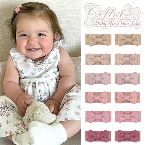 CÉLLOT Hair Clip, 120pcs Baby Girls Grosgrain Ribbon 1.2" Mini Bow Snap Clips, 60 Colors for Infant Toddlers Fine Thin Hair in Pairs - color: 120pcs/60color