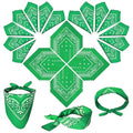 ILHSTY 60 Pcs Women Men Paisley Bandanas Bulk Unisex Bandanas Head Cowboy Scarf Necktie handkerchief Party Supplies - color: Green
