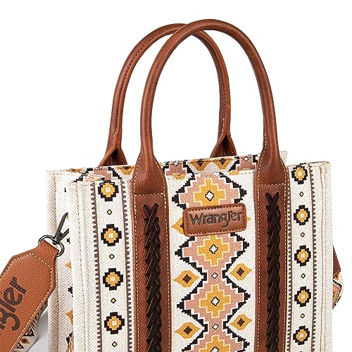 Wrangler Aztec Tote Bag for Women Boho Shoulder Purses and Handbags - color: A Angel White (Guitar Strap)