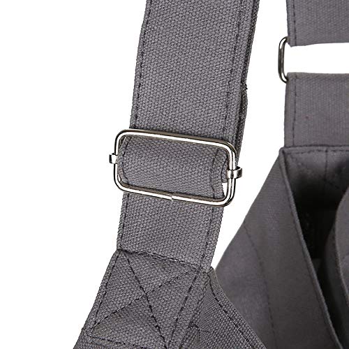 Covelin Women's Retro Large Size Canvas Shoulder Bag Hobo Crossbody Handbag Casual Tote - color: Dark Grey