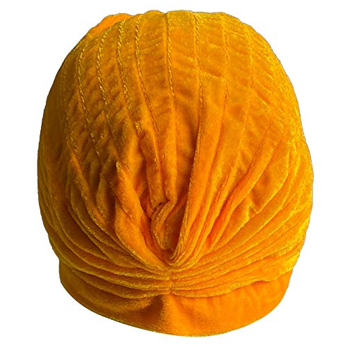 Decou Twist Pleated Hair Wrap Stretch Turban 0545 - color: Yellow