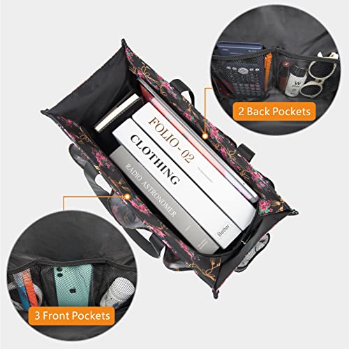 TOPDesign Utility Water Resistant Tote Bag with 13 Pockets, Top Zipper Closure & Thick Bottom Support, for Working Women - color: Baroque Cloves, size: Large