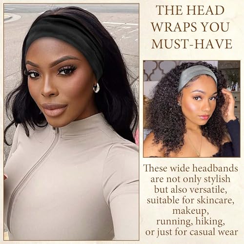 Wide Headbands for Women Boho Head Bands Knotted Criss Cross Turban Headband Cute Hair Wraps Elastic Bandana Hairbands Workout Wrap Hair Band Fashion Head Scarf Accessories Soft 4 Pack - color: Style 114