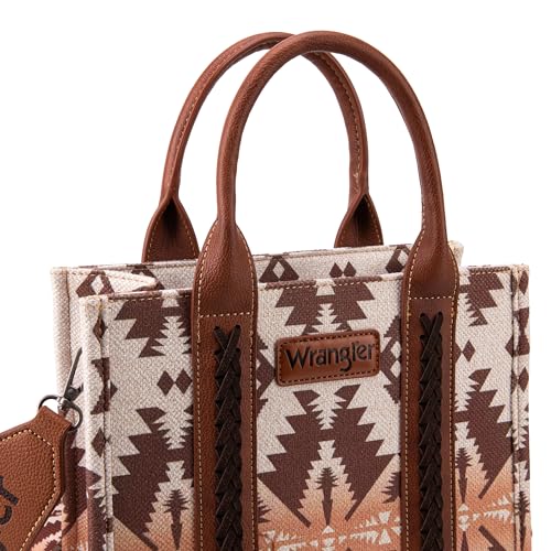 Wrangler Aztec Tote Bag for Women Boho Shoulder Purses and Handbags - color: Angel Diamond Camel (Guitar Strap)