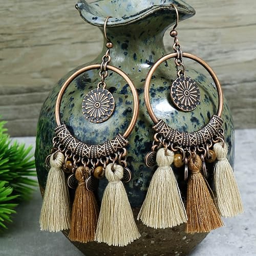 Boho Earrings for Women Trendy Gold Dangle Earrings Vintage Bohemian Indian Country Jewelry Gifts Boho Dress Chic Clothing - color: A9:boho earrings