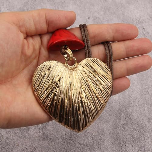 JAOYU Boho Necklace for Women Large Pendant Necklace Boho Long Choker Leather Gold Necklace Vintage Earthy Jewelry Trendy - style: Hippie Choker Necklaces