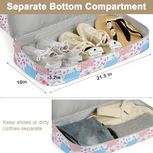 IBFUN Weekender Bags for Women, Travel Duffle Bag with Shoe Compartment Carry on Weekender Overnight Duffel for Weekend Travel Business Trip 3PCS - color: E3-Blue