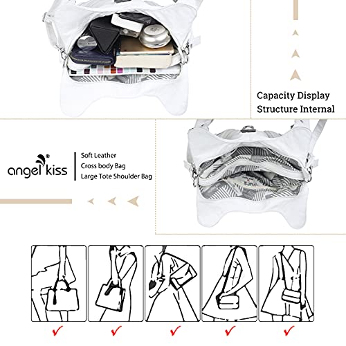 Angelkiss Hobo Purses and handbags for Women Satchel Handbag Women Purses Large Daily Shoulder Bags | Purses - color: White