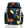 BIAOTIE Lightweight Small Crossbody bags Cell Phone Purses Travel Pouch Shoulder Bag for Women - color: Black Feathers