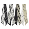 QIUTIMIY 4 Pack Purse Scarf Handbags Skinny Twill Hair Scarves Narrow Neck Scarf Band Women Fashion Accessories Bag Charms - color: Style 2-7