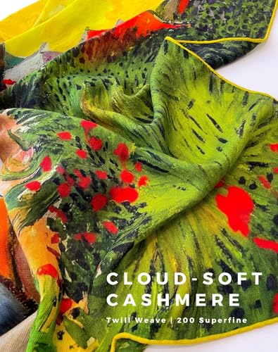 PoeticEHome Cashmere Scarf Wrap 36"x36" - Featherlight & Wrinkle-Free Artistic Square Shawl for Travel & Office, Gift Ready - color: Street in Saintes-maries - 36"