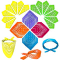 ILHSTY 60 Pcs Women Men Paisley Bandanas Bulk Unisex Bandanas Head Cowboy Scarf Necktie handkerchief Party Supplies - color: Neon