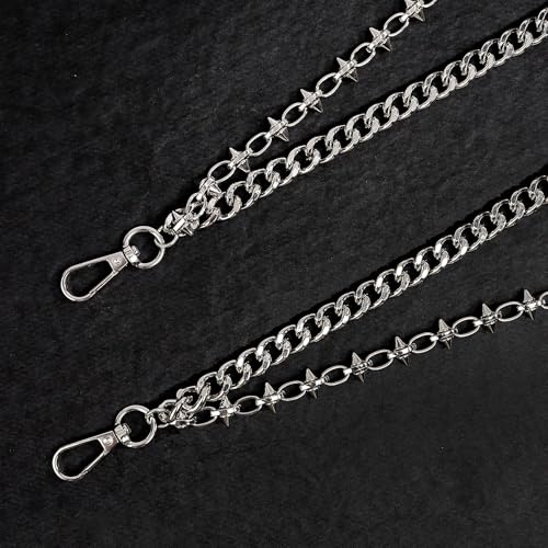 Pants Chains Hip Hop Punk Jeans Wallet Chain Goth Layered Waist Belt Chain Clothing Accessories for Women Men - color: 2 Rivet Chains