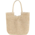WantGor Straw Beach Bags, Women Summer Woven Tote Bag Large Boho Shoulder Handbags Casual Travel Beach Bag Foldable Hobo Bags - color: Beige