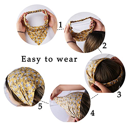 Jaciya Hair Scarfs Headband Bandana 10pcs Head Scarves Hair Accessories for Women pañuelos para la cabeza para mujer - color: Color-1