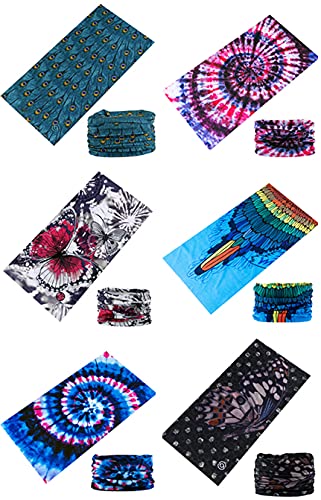 KINREE 6PCS Outdoor Magic Scarf, Elastic Headbands, Headscarves, Headwear, Mask - color: Swing