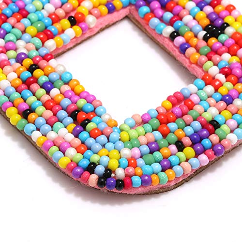 Beaded Drop Earrings Multicolored Seed Bead Earrings for Women Bohemia Statement Square Bead Hoop Dangle Earrings for Wedding Party Vacation - color: A Multicolored