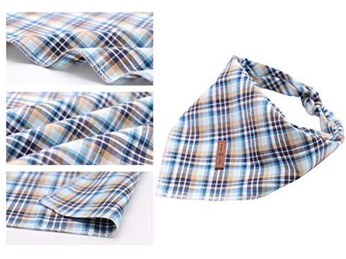 Lionet Paws Dog Bandana Washable Cotton Handkerchief Scarf Triangle Bandana for Small Medium Large Dogs - color: LightBlue, size: Small (Pack of 1)