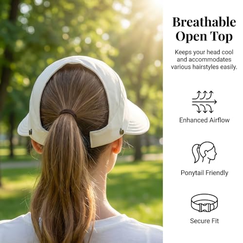 2 Pcs Women's Trendy Breathable Sun Hat, 2026 New Wide Brim UV Protection Hollow Top Sun Hat Summer Beach Packable Visor - color: Pink