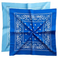 Extra Large Bandana 27” x 27”,100% Cotton bandana for Men and Women，Multi-Purpose Scarf Headbands ，Head Scarfs - color: Light Blue/Royal Blue
