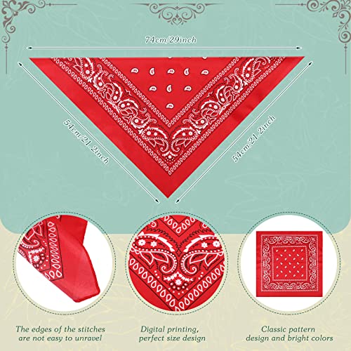 Handepo 150 Pcs Bandanas Bulk, Colorful Paisley Bandanas Unisex Head Wrap Scarf Cowboy Headband Handkerchief - color: Mixed Color