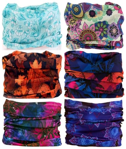 Head Wrap Headwear Headband Bandana Face Mask magic scarf for men & women - color: 6pcs. Woods