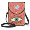 Small Crossbody Bags for Women Designer Cell Phone Bag Boho Shoulder Wallet Purse - color: Pink