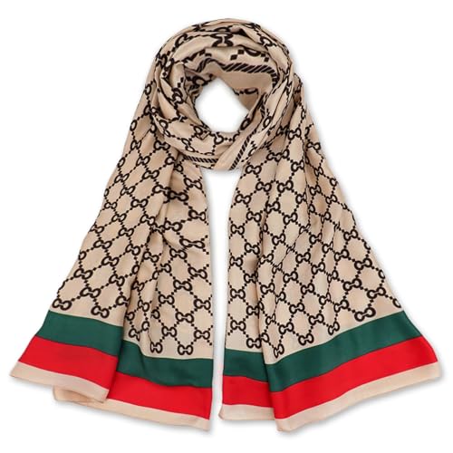 vimate 100% Large Silk Feeling Scarf-Women's Fashion Long Mulberry Silk Satin Neck Scarf Sunscreen Shawl Wrap Headscarf - color: Style 24