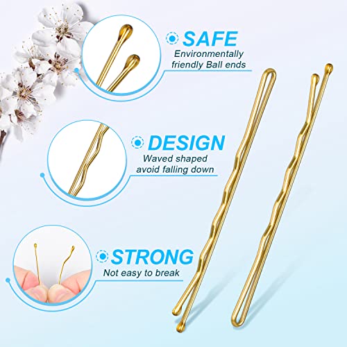MORGLES 2.75"Long Bobby Pins for Thick Hair, 120PCS Large Bobby Pins Blonde for Women Girls with Box - color: Blonde (2.75inch)