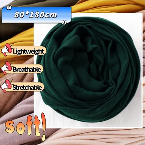 Head Wraps for Black Women, Breathable Headwrap Soft Long Hair Wraps Wide Headscarves for Locs Braids - color: Dark Green