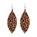 Large Genuine Soft leaf Leather Handmade Fringe Tassel Feather Lightweight Tear Drop Dangle Color Earrings for Women - color: Leopard