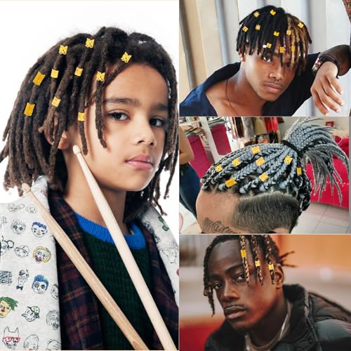 190 Pcs Gold Hair Jewelry for Braids & Dreadlocks - Loc Jewelry with Ring Cuffs, Clips, Charms & Decorations for Men, Women & Girls - color: Gold