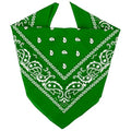 ZENO 100% Cotton & Natural Fibers Bandana Scarf - Soft, Durable, Machine Washable – Unisex for Men & Women - color: Green Single
