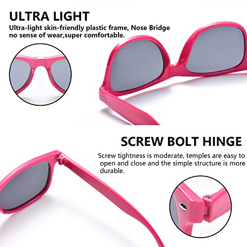 Eyegla Sunglasses Bulk Party Sunglasses Pack 80s Shades Eyewear Set for Men Women 8/10/20/30Pack - color: Hot Pink 10 Pack