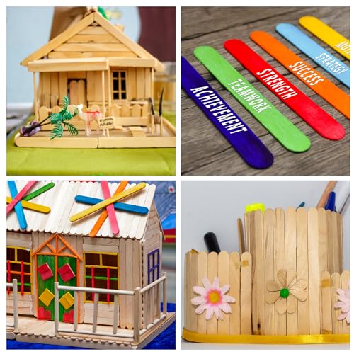 60 PCS Jumbo Popsicle Sticks,8 Inch Natural Wooden Craft Sticks | Large wooden sticks for craft models,plant labels,waxing use,mixing tasks and art supply organization - color: undyed