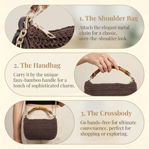 GOKTOW Straw Clutch Purses for Women Small Summer Handbag Woven Beach Hobo Tote Bags Vacation Crossbody Bag 2026 - color: Coffee