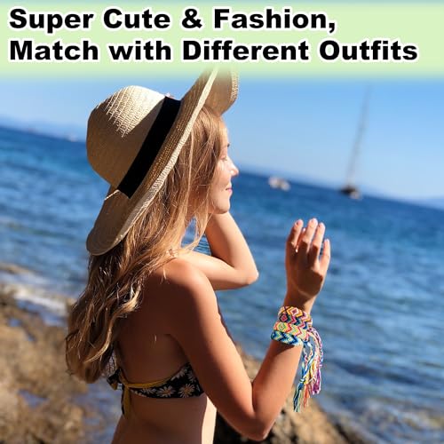 LanMa Woven Friendship Bracelets for Kids Girls Wowen, 12 Pack Handmade Adjustable Friendship Bracelet with Knot, Multicolor Braided Bracelets for End of Year Gifts/Birthday Gift/Party Favor