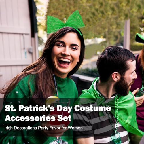 Women Tutu Costume Accessories Set, Striped Knee Socks Tutu Skirt Sunglasses and Bow Headband Colorful Party Favors - color: Green