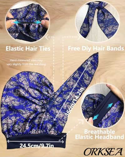 Chemo Headwear for Women Head Scarf Headwraps Silky Soft Turbans for Women Cancer Hats Chemo Beanie Coverings Scarves - color: B Blue Pattern1