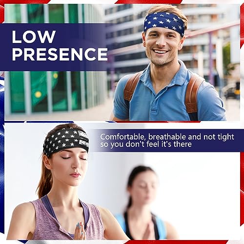 18 Pcs Sports Sweatbands for Men Women Camo Headbands Workout Non Slip Headbands Breathable Head Band Fitness Stretchy Unisex Hairband for Yoga Running Cycling Ball - color: Red Blue