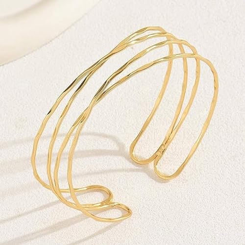 Frodete Upper Arm Cuff for Women Boho Minimalist Armlet Jewelry Outfit Accents Summer Beach Costume Party Dress Accessories Gift - color: B1:Gold Arm Cuff