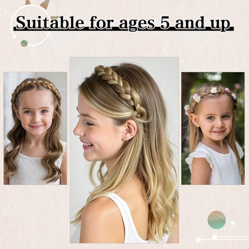 Braided Headbands Hair Piece for Women Synthetic Hair Hoops Head Bands Handmade Braid Hairband Stretch Plaited Hairs Headbands Fashion Hair Accessories - color: 30#-Medium Auburn