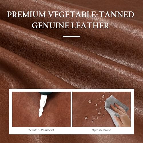 befen Genuine Leather Wristlet Clutch Wallet Purses with RFID Blocking, Small Crossbody Bags Shoulder Handbag for Women - color: Cognac Brown