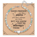 Inspirational Gifts Bracelets for Women: Healing Natural Stone Beaded Bracelets - Mothers Day Birthday Graduation Christmas Gifts for Women Friends Mom Daughter Sister Bestie - color: Amazonite-Good Friend