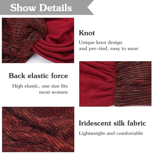 XYIYI Chemo Headwear Turban for Women, Cancer Patients Head Wrap Cover Hat for Hair Loss - color: Wine Red