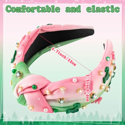 PANTIDE Witch Musical Jeweled Knotted Headband - Witch Musical Fan Gift Glitter Pink Crown Green Boots Rhinestone Crystal Embellished Headband Fashion Accessories Birthday for Women Girl (Crown Boots) - color: Green Pink Crown Boots