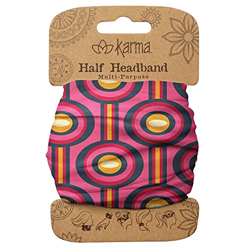Karma Retro Pink Headband for Women - Medium - Fabric Headband and Stretchy Hair Scarf - Pink - color: Retro Pink, size: 1 Count (Pack of 1)