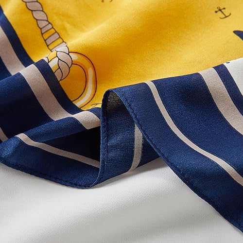 100% Mulberry Silk Neck Scarf 21''x21'' Small Square Hair Scarf for Women Men Lightweight Bandana Envelope Package - color: Rudder-yellow