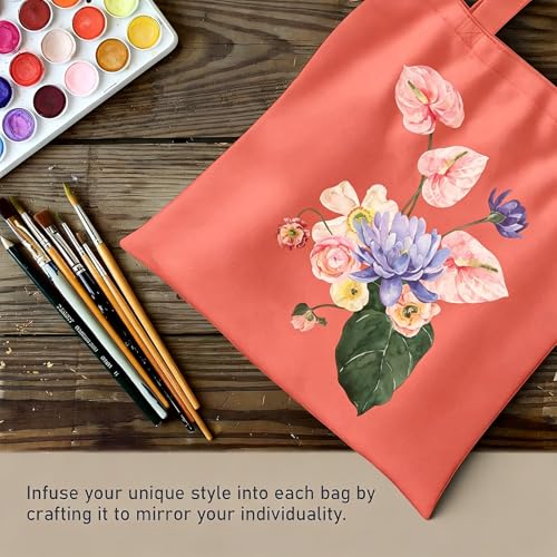 1 Pack Available Premium Canvas Reusable Tote Gift Bags,Made of Natural Canvas with Handle,Work,DIY,Shopping(Coral red) - color: C3-coral Red 1 Pack