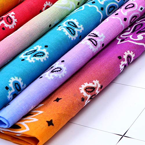 URATOT 12Pcs Paisley Cotton Bandana Printed Head Scarf Set | Rich color options classic paisley printed available for both adults and children with diverse usage scenarios - color: Mixed 12 Colors a